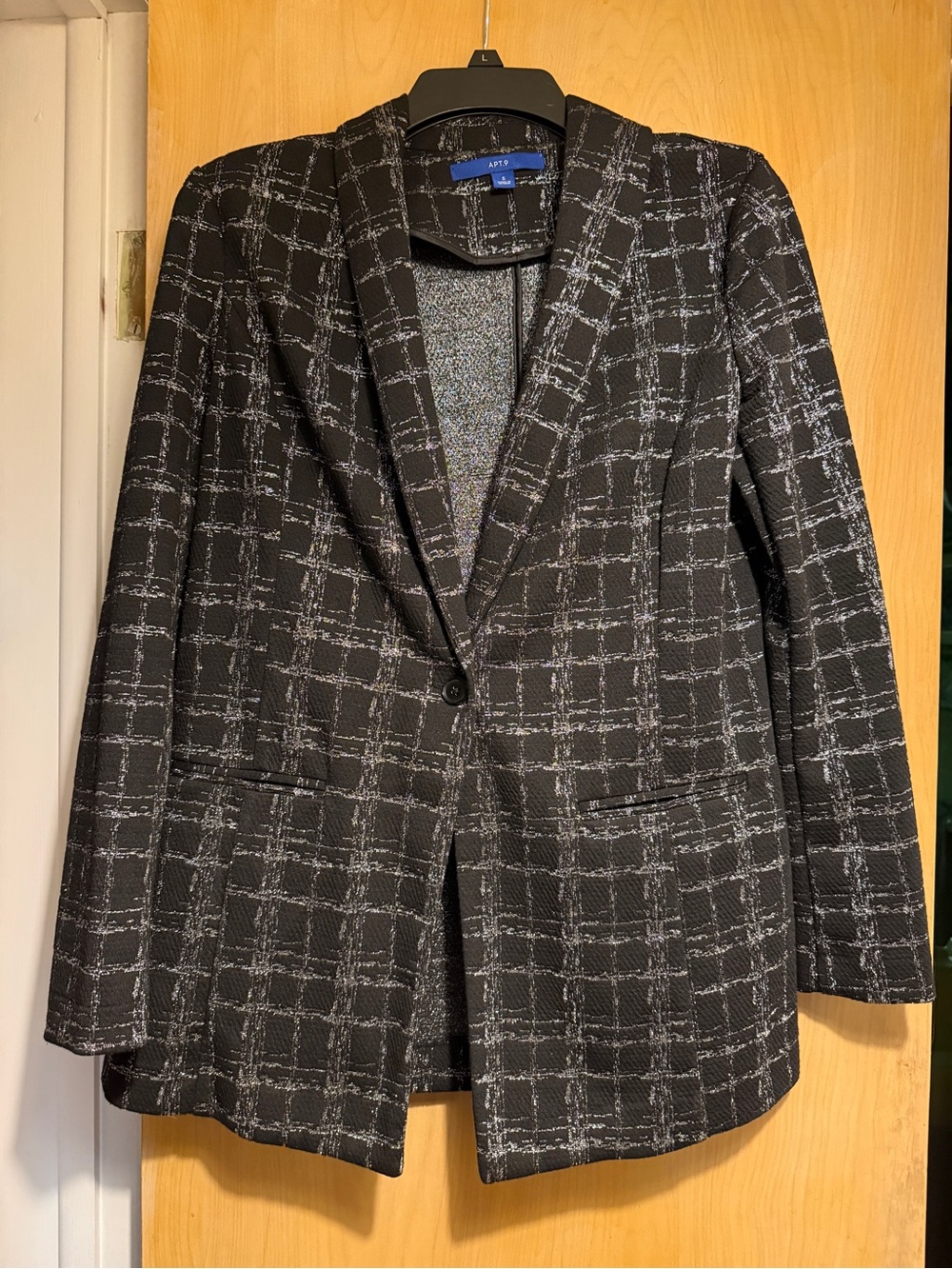 Apt. 9 Black & Gray Sparkle Blazer